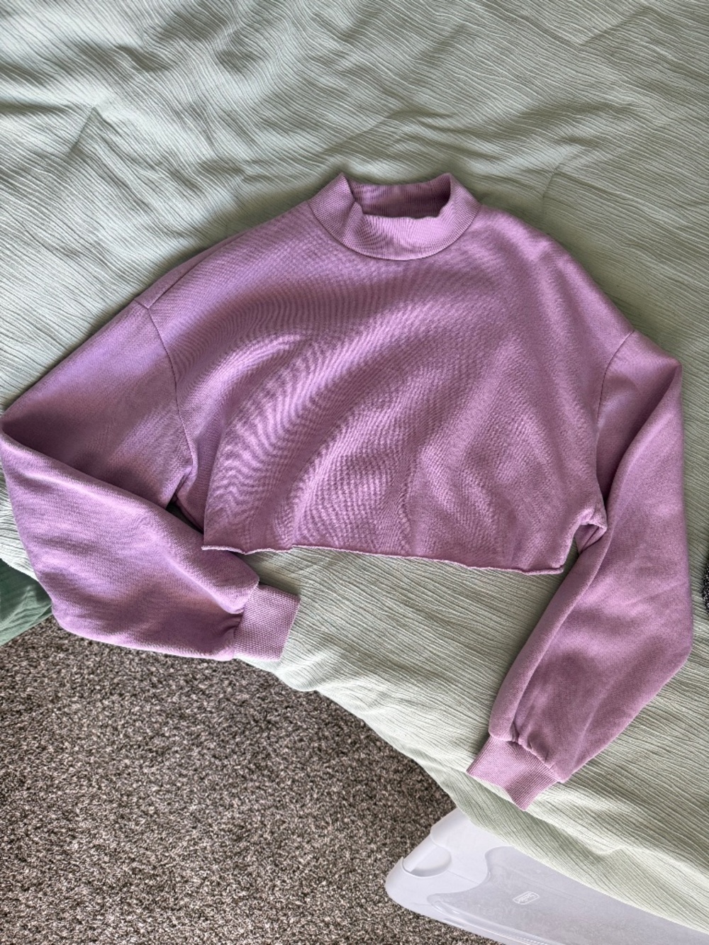 Cropped mock turtle neck sweater